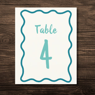 Handgeschriebene Bold Wavy Border Wedding Tischnum