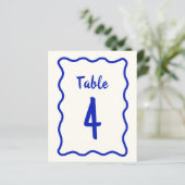 Handgeschriebene Bold Wavy Brautparty-Tischnummer (Stehend Vorderseite)