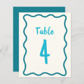 Handgeschriebene Bold Wavy Brautparty-Tischnummer (Vorne/Hinten)