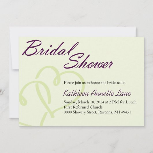 Handgeschriebene Bridal-Dusche Einladung (Vorderseite)