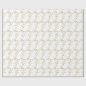 Handgeschriebene Bride and Groom Gold Hearts Geschenkpapier (Flach)