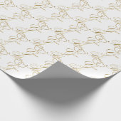 Handgeschriebene Bride and Groom Gold Hearts Geschenkpapier (Ecke)