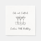 Handgeschriebene Cakes Cocktails Doodles Geburtsta Serviette (Vorderseite)