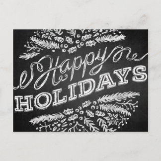 Handgeschriebene Chalkboard Happy Holidays Postkar Feiertagspostkarte