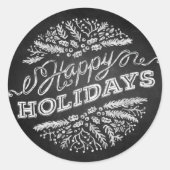 Handgeschriebene Chalkboard Happy Holidays Sticker (Vorderseite)