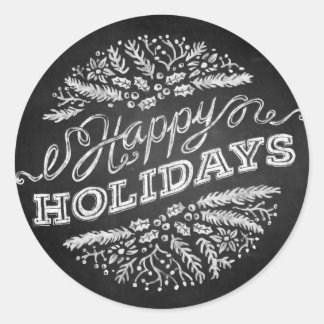 Handgeschriebene Chalkboard Happy Holidays Sticker