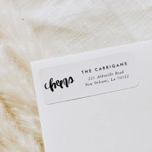 Handgeschriebene Cheers geben das Adressetikett zu