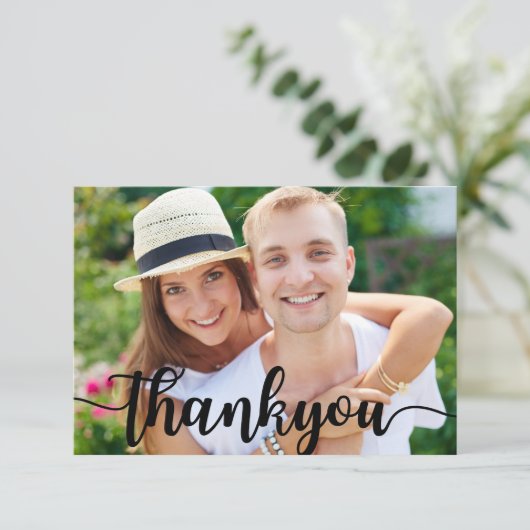 Handgeschriebene Chic Wedding Dankeschön Karten (Stehend Vorderseite)