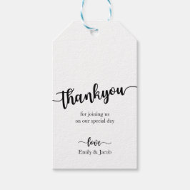 Handgeschriebene Chic Wedding Vielen Dank, dass Si Geschenkanhänger