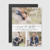 Handgeschriebene Collage Save-the-Date-Magnet Magnetkarte (Vorne/Hinten)