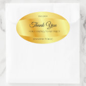 Handgeschriebene Dankeschön an Text Gold Look Temp Ovaler Aufkleber (Tasche)