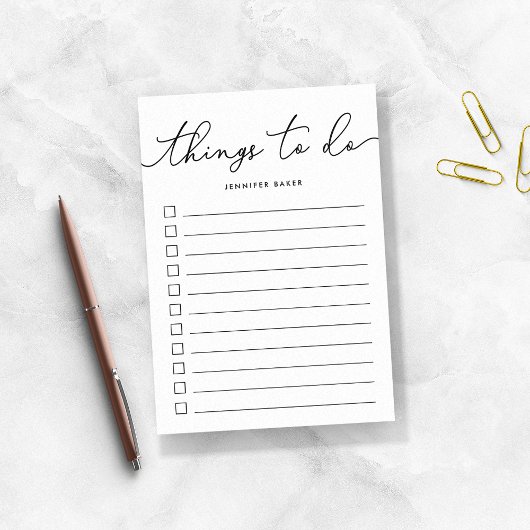 Handgeschriebene Dinge zu tun Post-it Klebezettel