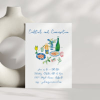 Handgeschriebene Doodles-Cocktails fallen nach Maß