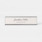 Handgeschriebene einfache berufliche elegante schreibtischnamensplakette (Vorderseite )