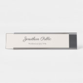 Handgeschriebene einfache berufliche elegante schreibtischnamensplakette (Vorderseite )