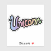 Handgeschriebene Einhornkalligraphie Aufkleber (Blatt)