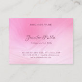 Handgeschriebene elegante rosa Vorlage Beruflich Visitenkarte (Rückseite)