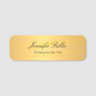Handgeschriebene, elegante Script-Glamour-Goldvorl Namensschild