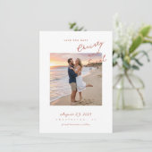 Handgeschriebene Erde Save The Date (Stehend Vorderseite)
