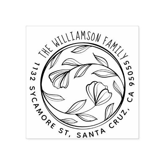 Handgeschriebene Familienname Blumenkohl-Rücksende Gummistempel (Prägung)