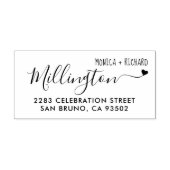 Handgeschriebene Familienname Hochzeit-Rücksendead Gummistempel (Prägung)