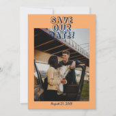 Handgeschriebene farbenfrohe fette moderne Hochzei Save The Date (Vorderseite)