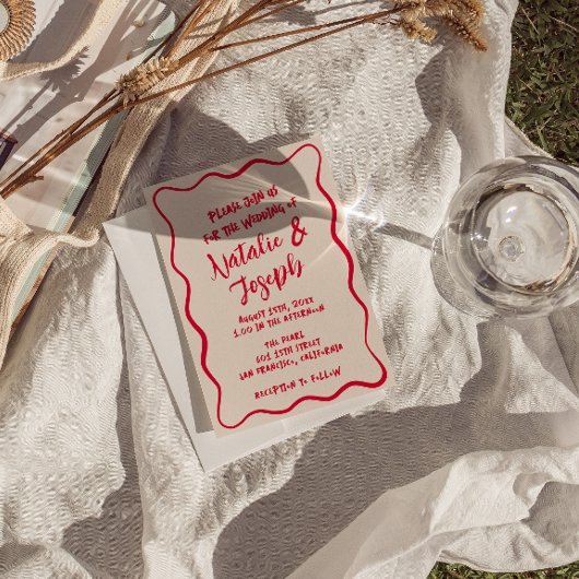 Handgeschriebene farbenfrohe knuddelige Retro Fett Einladung