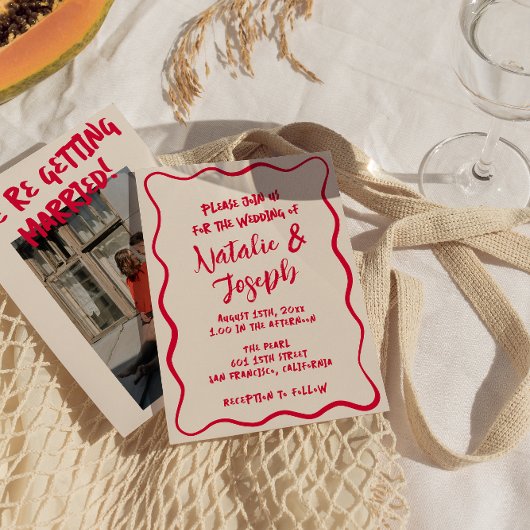 Handgeschriebene farbenfrohe, mutige Moderne kühl Einladung