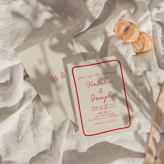 Handgeschriebene farbenfrohe Retro Bright Einzigar Einladung