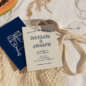 Handgeschriebene farbenfrohe Retro Einzigartige Mo Einladung