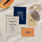 Handgeschriebene farbenfrohe Retro Einzigartige Mo Einladung