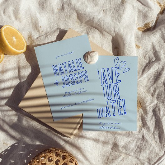 Handgeschriebene farbenfrohe Retro Einzigartige mo Save The Date