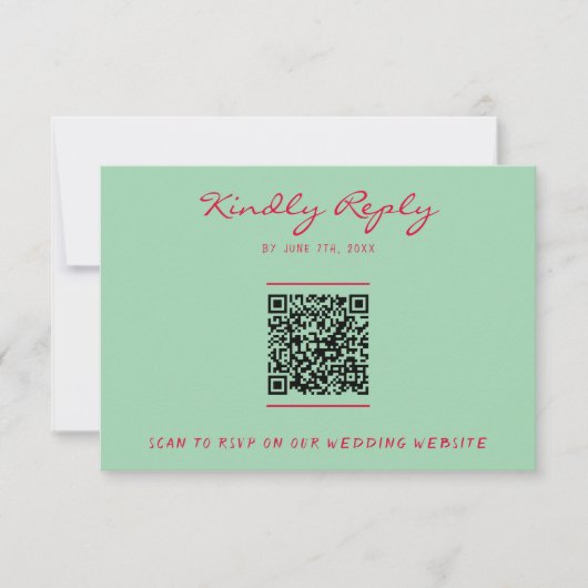 Handgeschriebene farbenfrohe Retro-Einzigartigkeit RSVP Karte (Vorderseite)