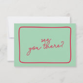 Handgeschriebene farbenfrohe Retro-Einzigartigkeit RSVP Karte (Rückseite)