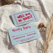 Handgeschriebene farbenfrohe Retro fett helle Hoch RSVP Karte