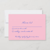 Handgeschriebene farbenfrohe Retro Funky Wedding D RSVP Karte (Vorderseite)