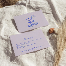 Handgeschriebene farbenfrohe Retro Funky Wedding D RSVP Karte