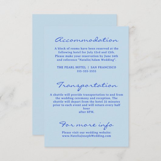 Handgeschriebene farbenfrohe Retro Moderne Hochzei Begleitkarte (Vorne/Hinten)