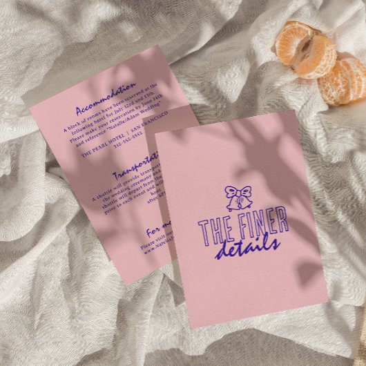 Handgeschriebene farbenfrohe Retro Moderne Hochzei Begleitkarte