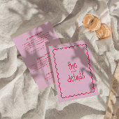 Handgeschriebene farbenfrohe Retro Moderne Hochzei Begleitkarte