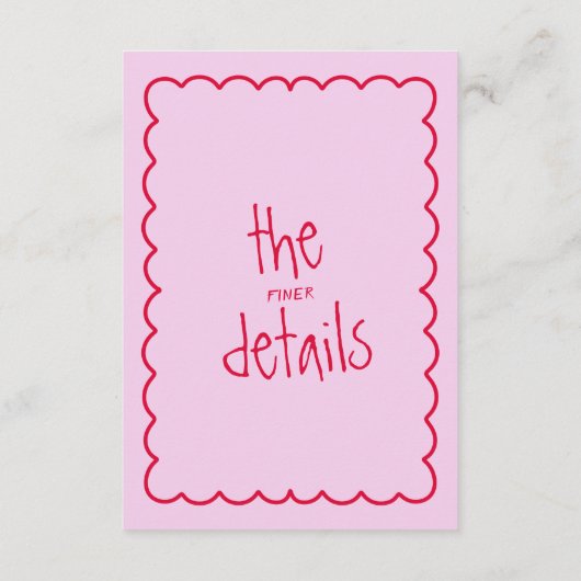 Handgeschriebene farbenfrohe Retro Moderne Hochzei Begleitkarte (Rückseite)