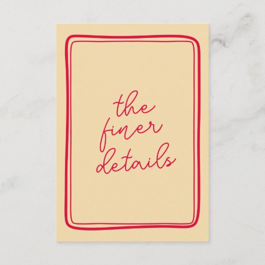 Handgeschriebene farbenfrohe Retro Moderne Hochzei Begleitkarte (Rückseite)