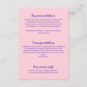 Handgeschriebene farbenfrohe Retro Moderne Hochzei Begleitkarte (Vorderseite)