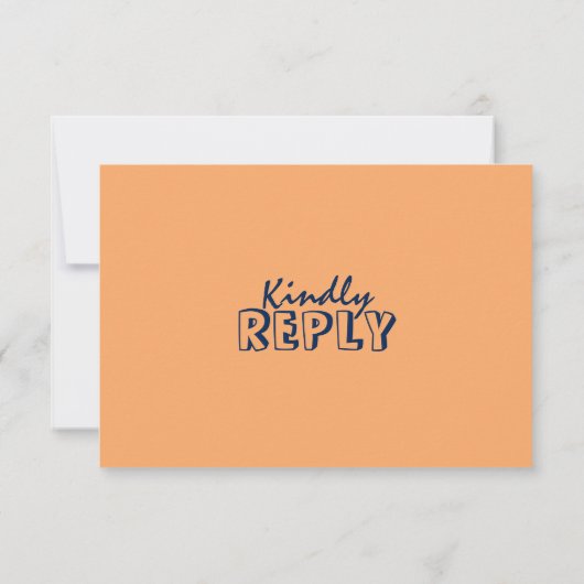 Handgeschriebene farbenfrohe Retro Moderne Hochzei RSVP Karte (Rückseite)