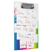 Handgeschriebene farbige positive Inspirationswört Klemmbrett (Rechts)