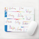 Handgeschriebene farbige positive Inspirationswört Mousepad (Mit Mouse)