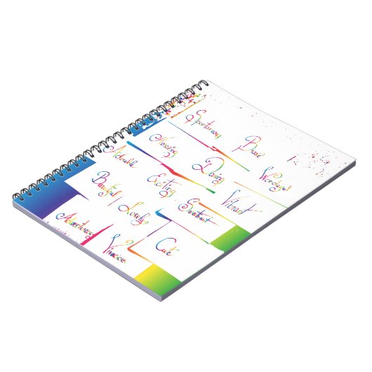 Handgeschriebene farbige positive Inspirationswört Notizblock (Linke Seite)