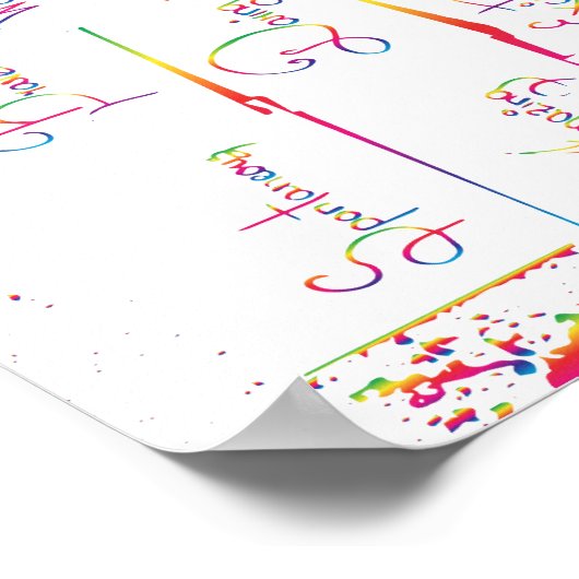 Handgeschriebene farbige positive Inspirationswört Poster (Ecke)