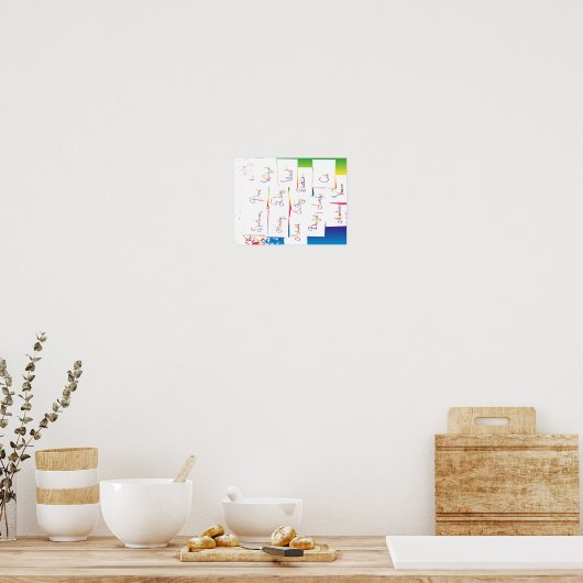 Handgeschriebene farbige positive Inspirationswört Poster (Küche)