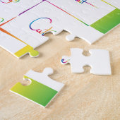 Handgeschriebene farbige positive Inspirationswört Puzzle (Seite)